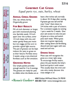 Renee's Garden Cat Treats Gourmet Mixed Greens -Seedling Wonders 5316 pb