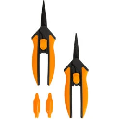 Fiskars Softgrip Nonstick Micro-Tip Snip (2/pk) -Seedling Wonders Fiskars Softgrip Nonstick Micro Tip Snip 2 pack b