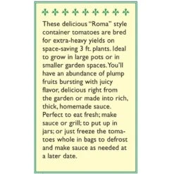 Renee's Garden Tomato Container Roma Inca Jewels 5 Renee's Garden Tomato Container Roma Inca Jewels -Seedling Wonders snv4235 flap