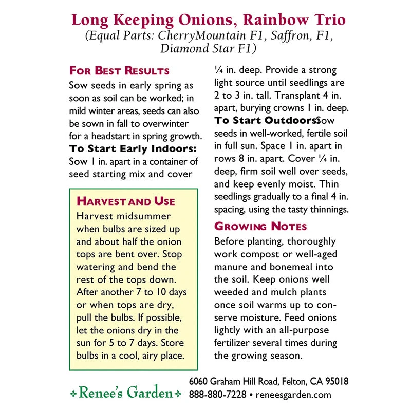 Renee's Garden Onion Long Keeping Rainbow Trio 2 Renee's Garden Onion Long Keeping Rainbow Trio - Image 2
